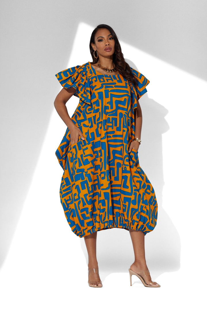 Pop of Color Print Dress Studio EY - Especially Yours