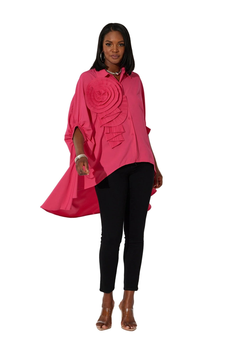 Dimensional Rose Hi - Low Top by Studio EY - Especially Yours