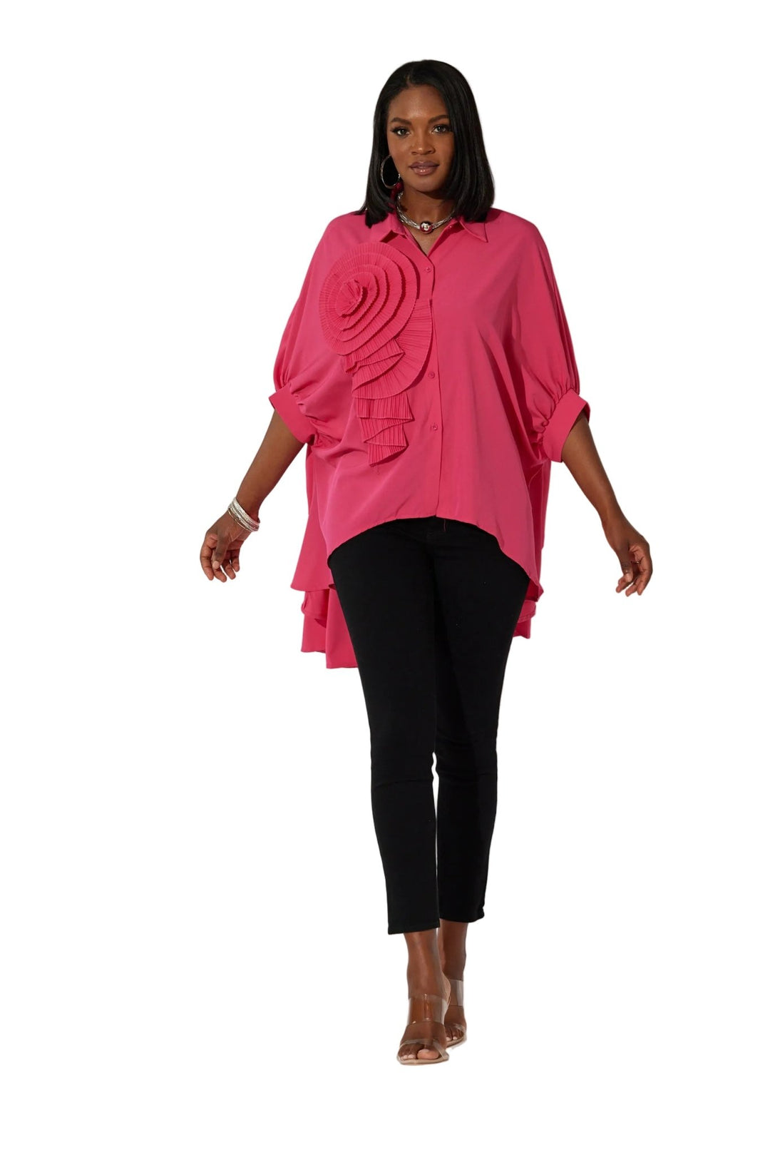 Dimensional Rose Hi - Low Top by Studio EY - Especially Yours