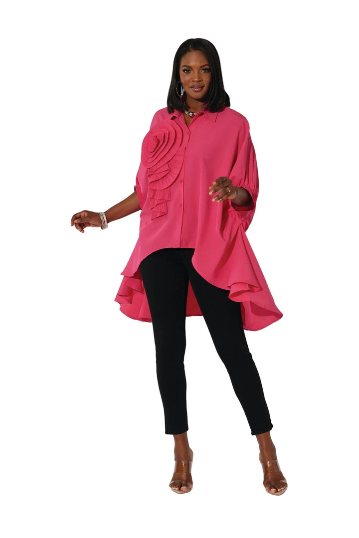 Dimensional Rose Hi - Low Top by Studio EY - Especially Yours
