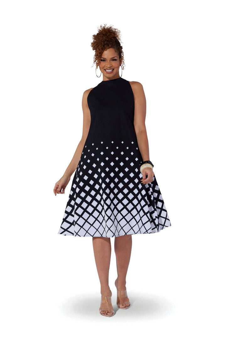 Lattice Print Swing Midi Dress by Studio EY