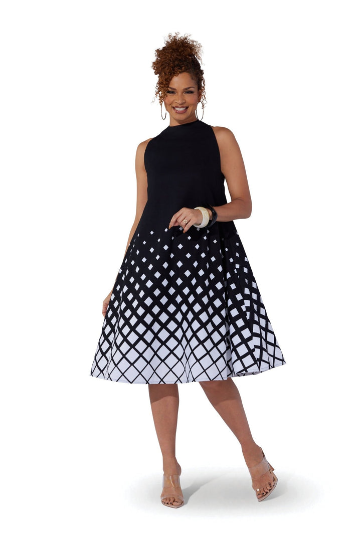 Lattice Print Swing Midi Dress by Studio EY