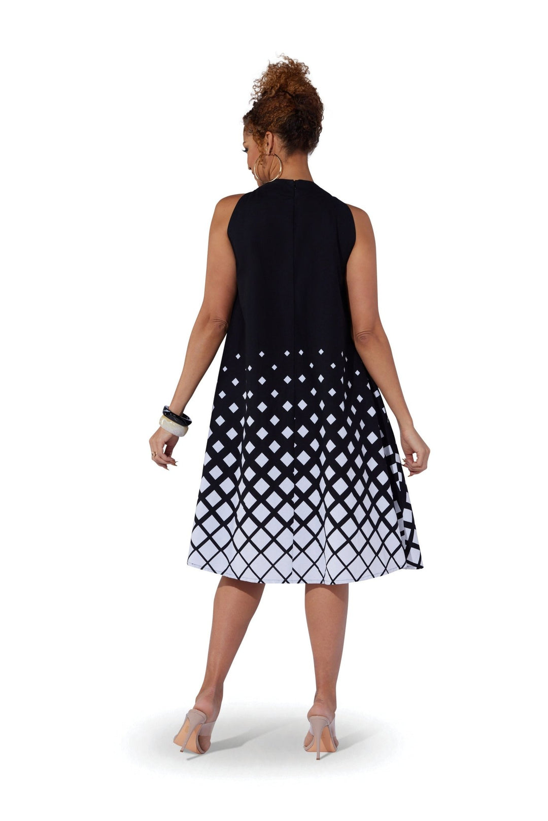 Lattice Print Swing Midi Dress by Studio EY