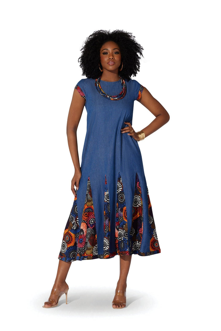 Afrocentric Godet Maxi Dress by Studio EY