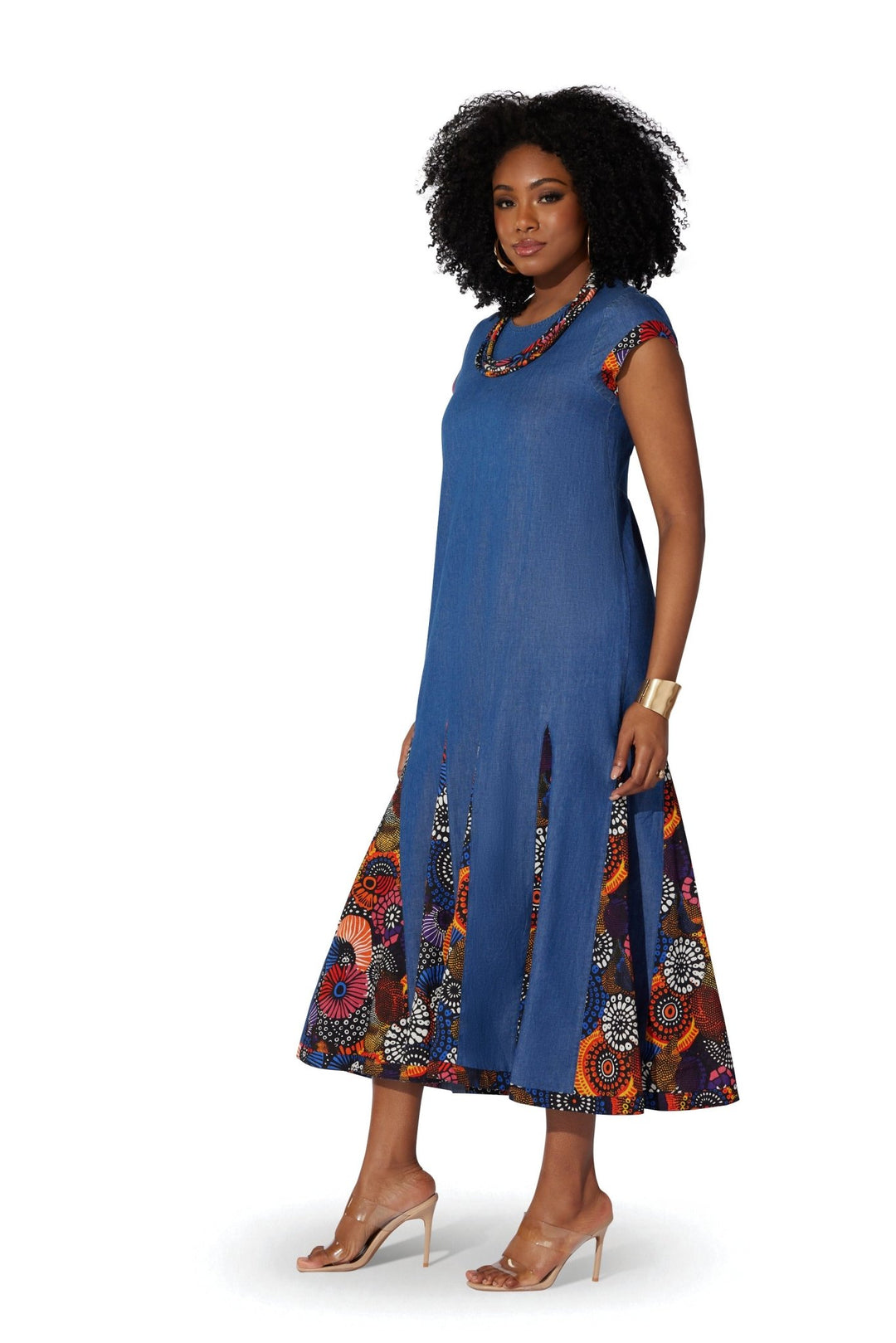 Afrocentric Godet Maxi Dress by Studio EY
