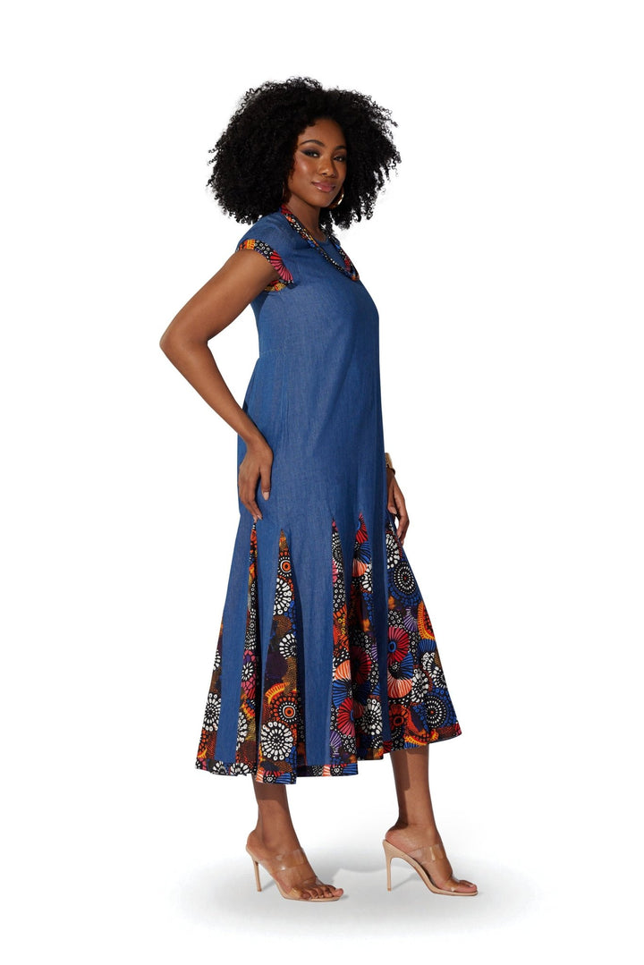 Afrocentric Godet Maxi Dress by Studio EY
