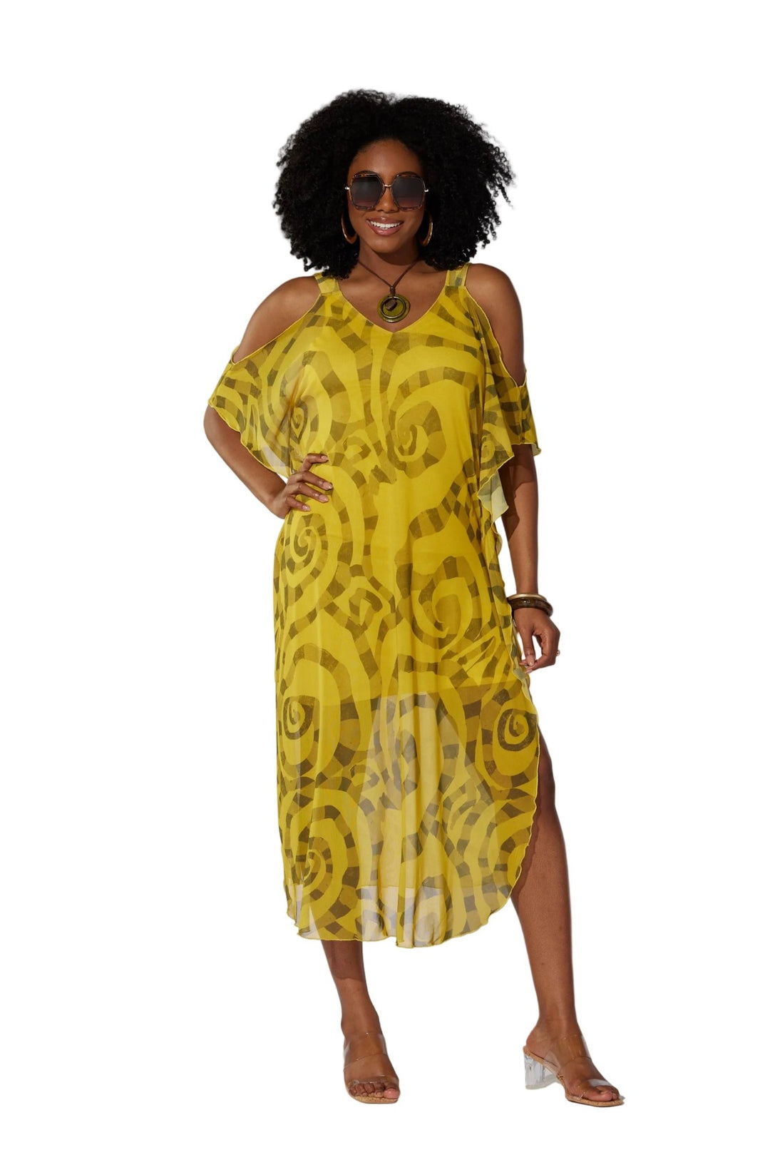 Tribal Cold Shoulder Midi Dress by Studio EY - Especially Yours