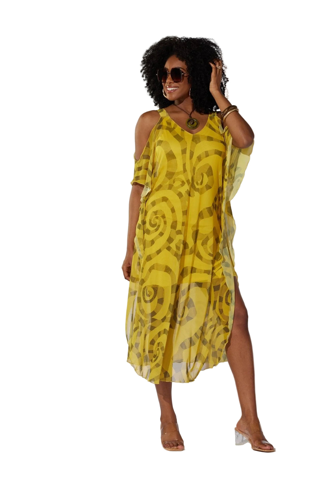 tribal print midi dress Tribal Island Mosaic Cotton Belted Midi Dress