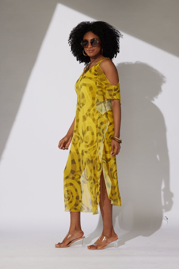 Tribal Cold Shoulder Midi Dress by Studio EY - Especially Yours