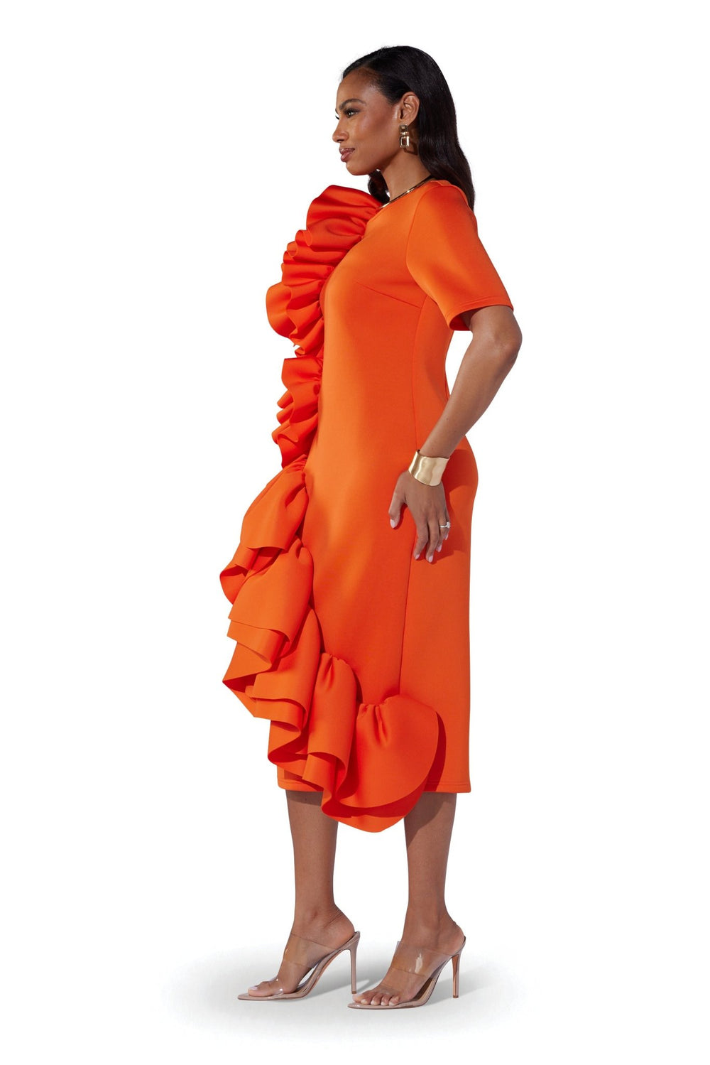 Cascading Ruffles Midi Dress by EY Boutique - Especially Yours