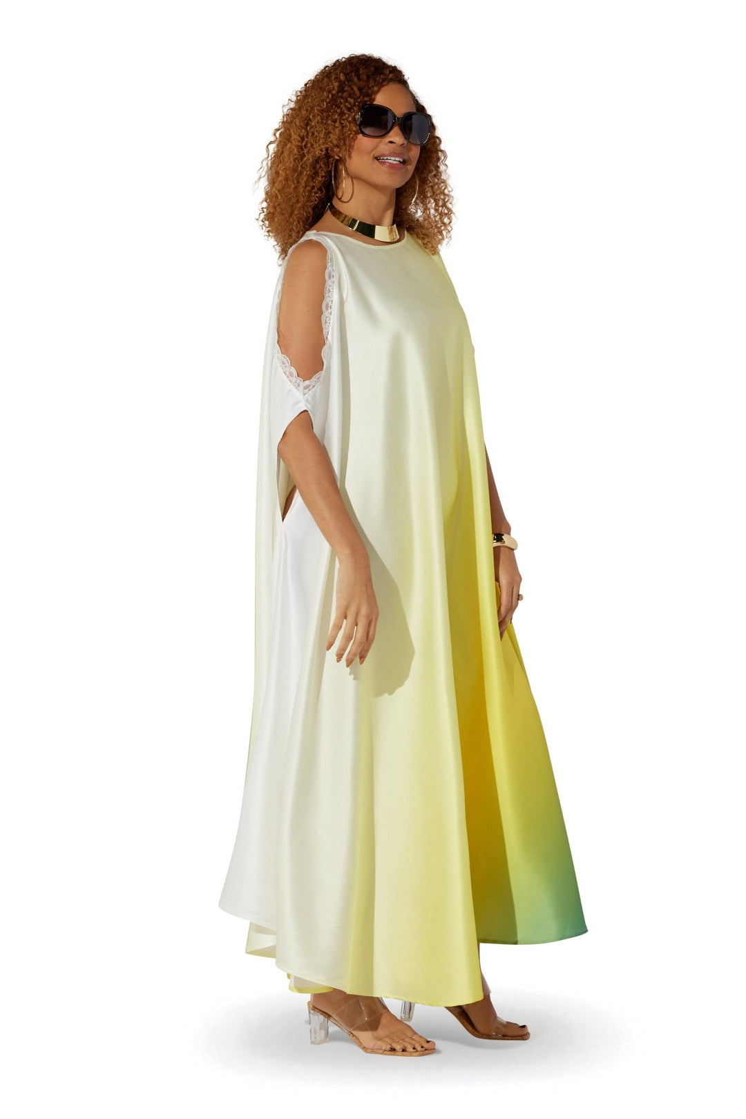 Ombre Cold - Shoulder Maxi Dress by Studio EY - Especially Yours