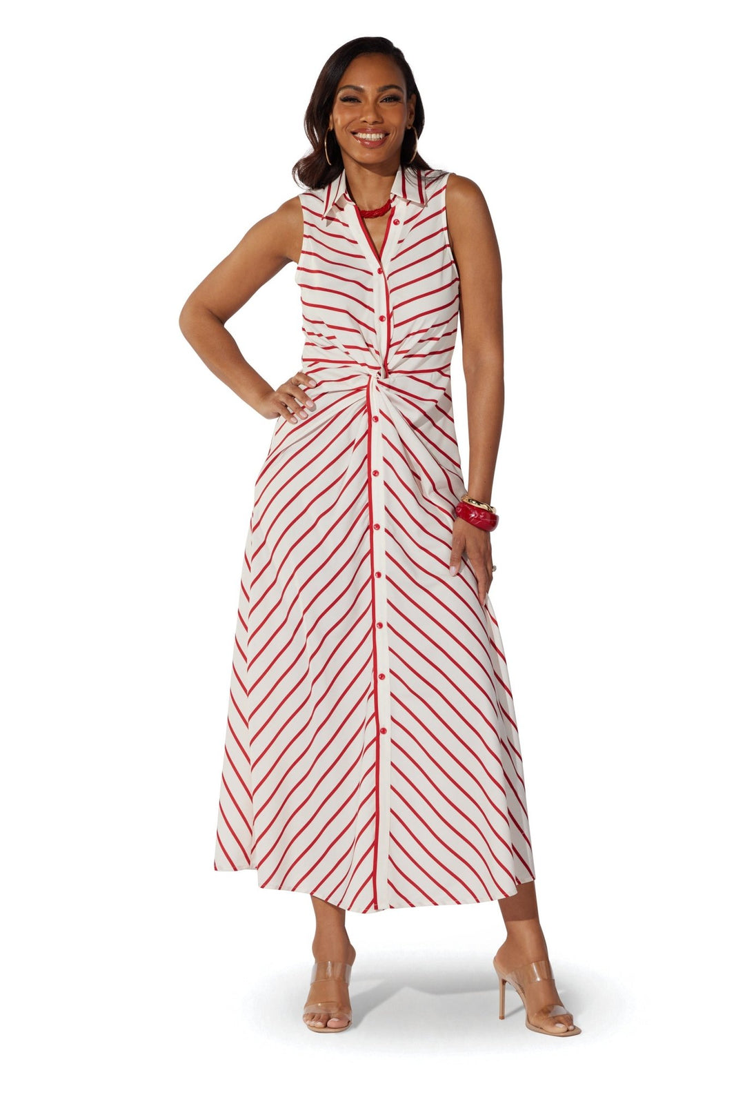 Stripe Twist Maxi Shirtdress by Studio EY - Especially Yours