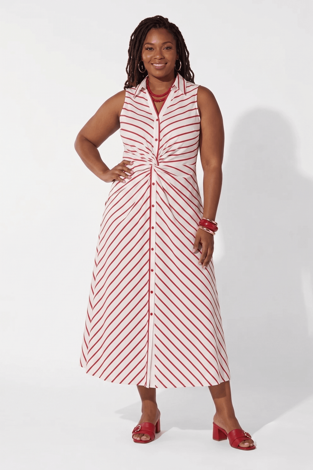 Stripe Twist Maxi Shirtdress by Studio EY - Especially Yours