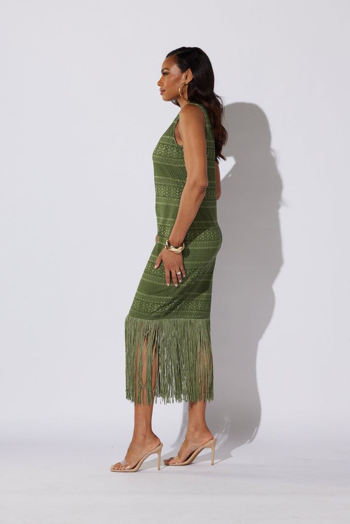 Aztec Fringe Midi Dress by Studio EY - Especially Yours