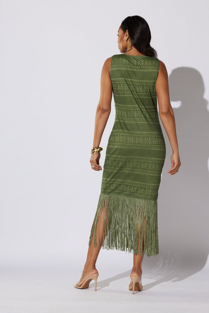 Aztec Fringe Midi Dress by Studio EY - Especially Yours