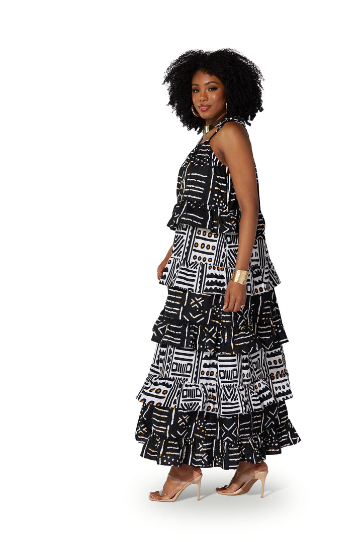 Batik Tiered Maxi Dress by Studio EY