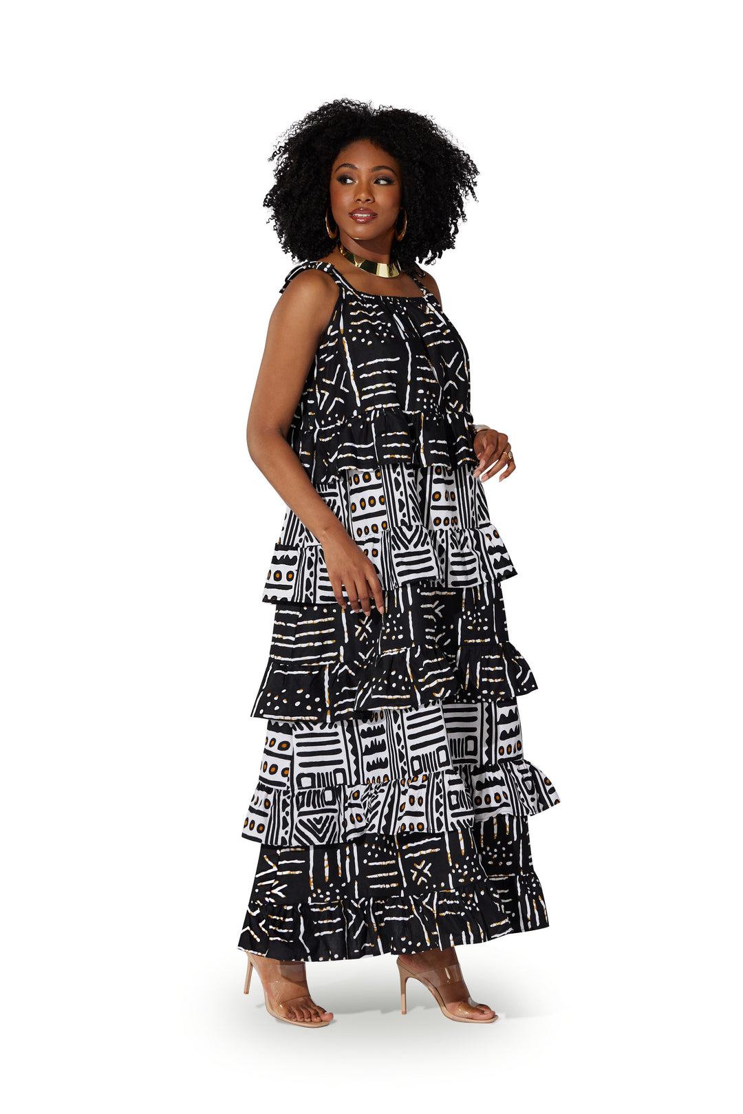 Batik Tiered Maxi Dress by Studio EY
