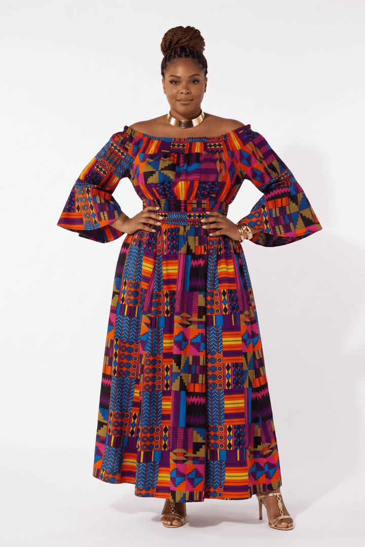 Ankara Smocked Maxi Dress by Studio EY - Especially Yours