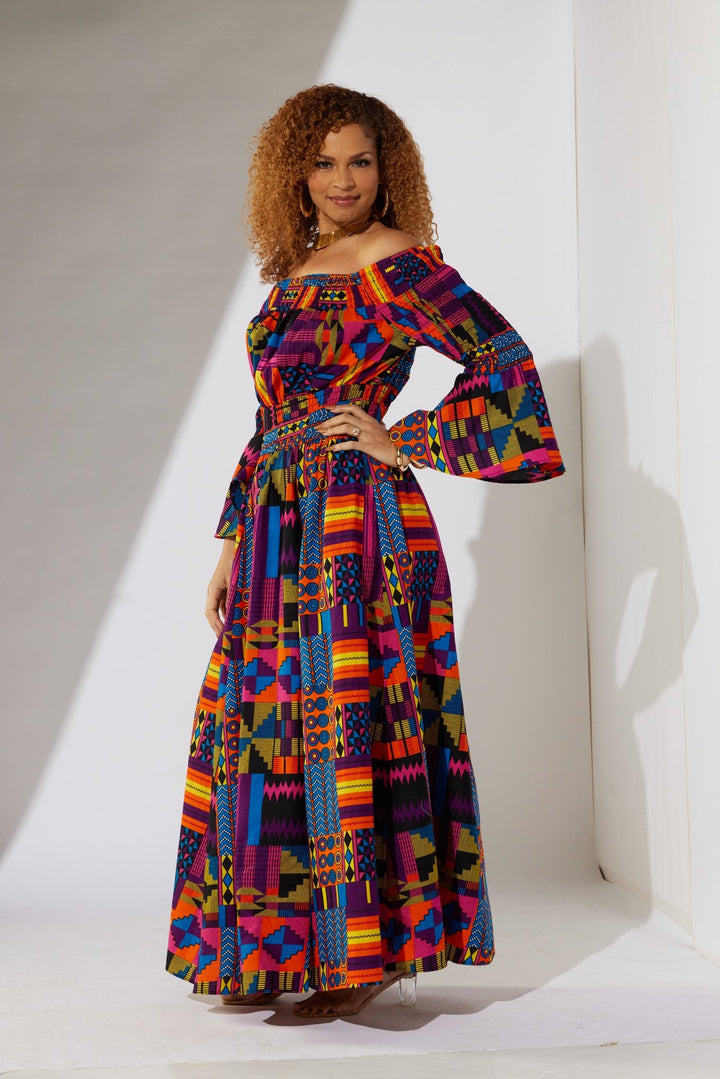 Ankara Smocked Maxi Dress by Studio EY - Especially Yours
