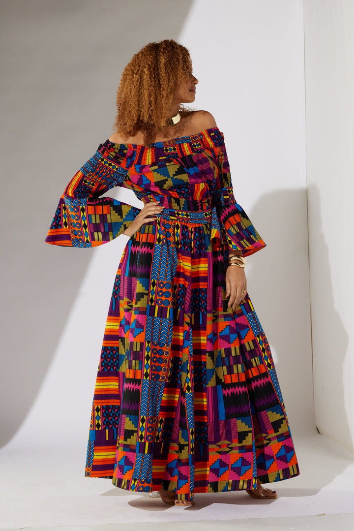 Ankara Smocked Maxi Dress by Studio EY - Especially Yours