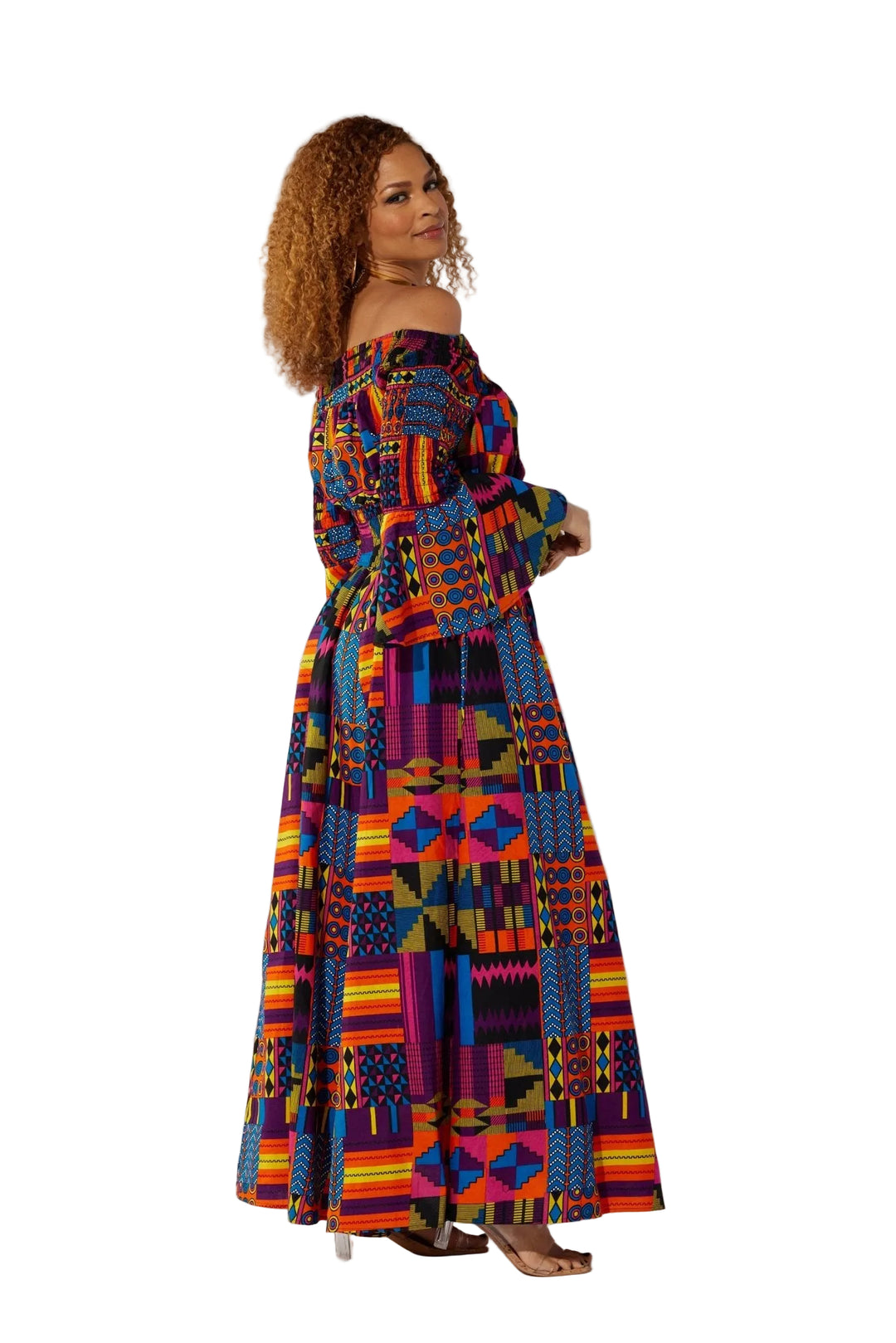 casual maxi ankara dresses Wholesale African Ankara Women Casual Long Maxi Dress Bell Sleeves for your store