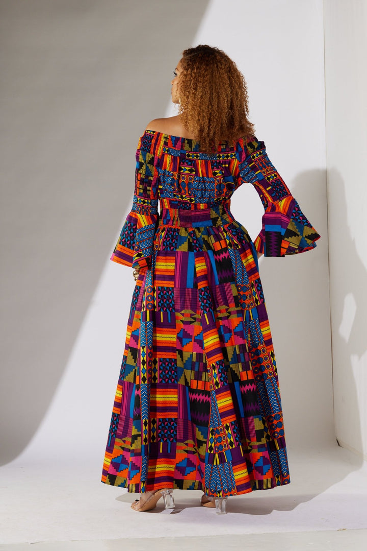 Ankara Smocked Maxi Dress by Studio EY - Especially Yours