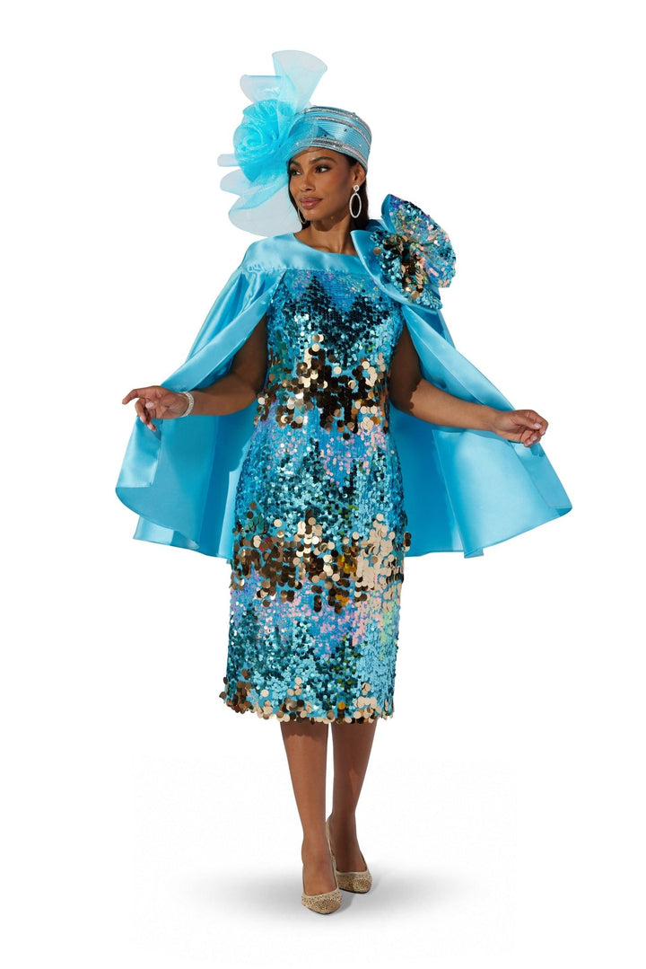 Sequin Bow Cape Dress by EY Boutique