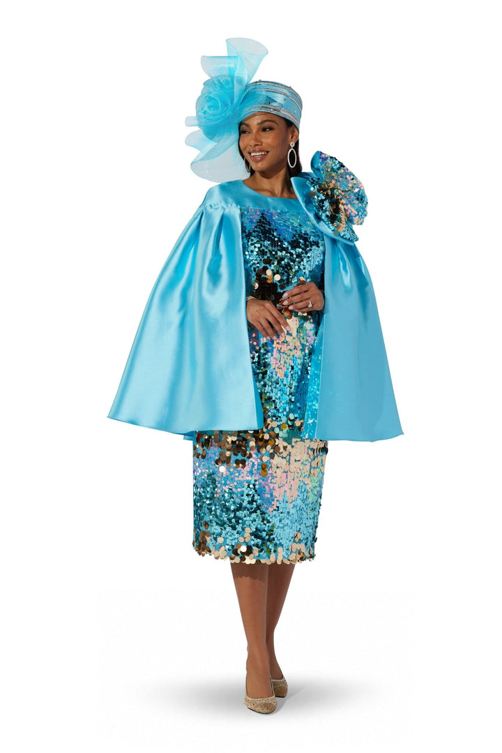 Sequin Bow Cape Dress by EY Boutique