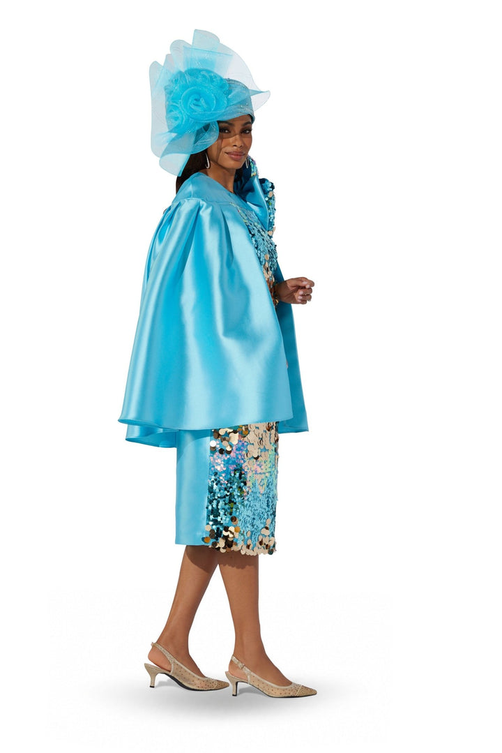 Sequin Bow Cape Dress by EY Boutique
