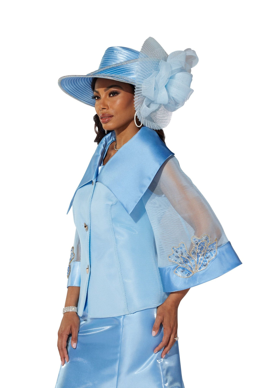 Jeweled Mesh Flounce Jacket Dress by EY Boutique