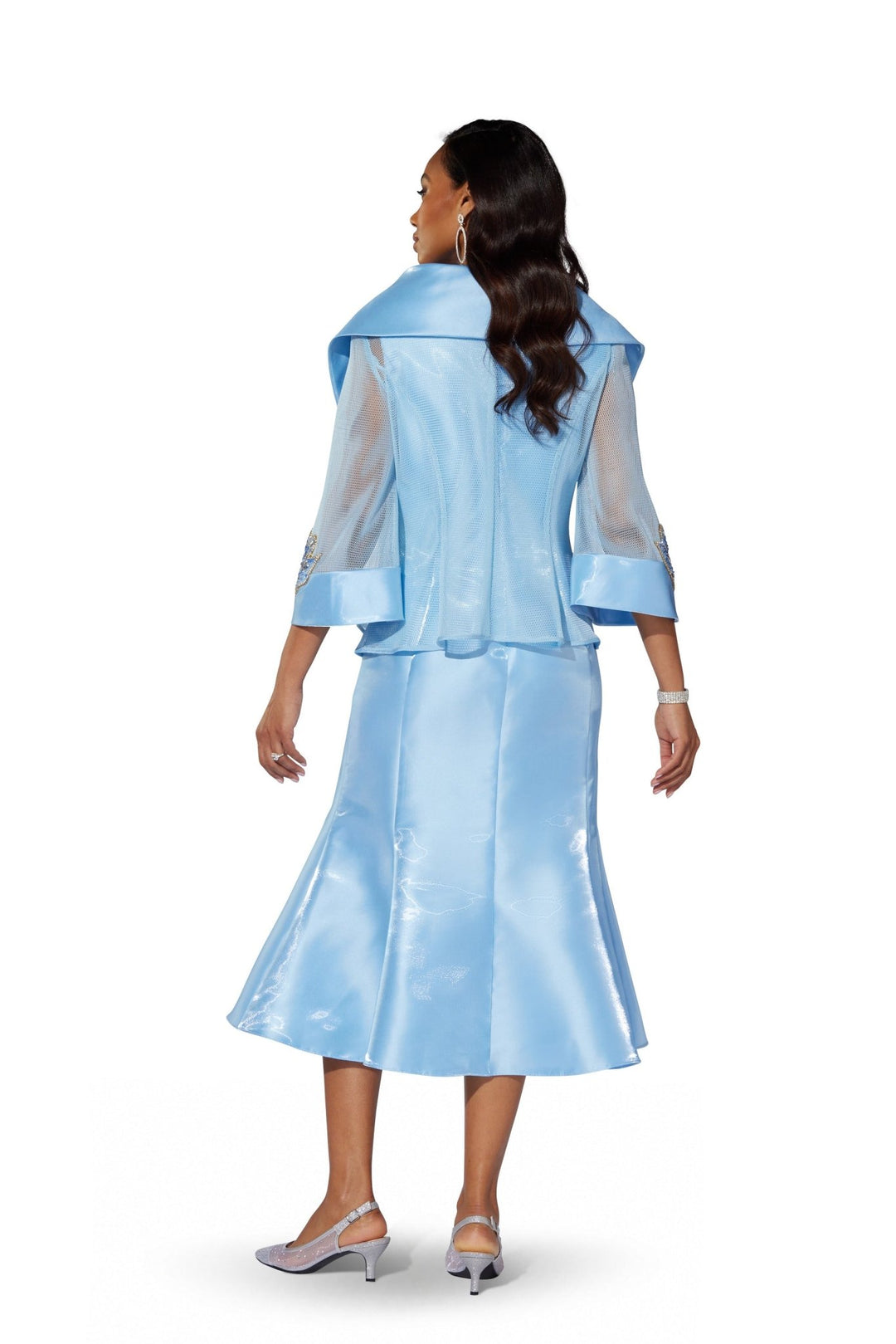 Jeweled Mesh Flounce Jacket Dress by EY Boutique
