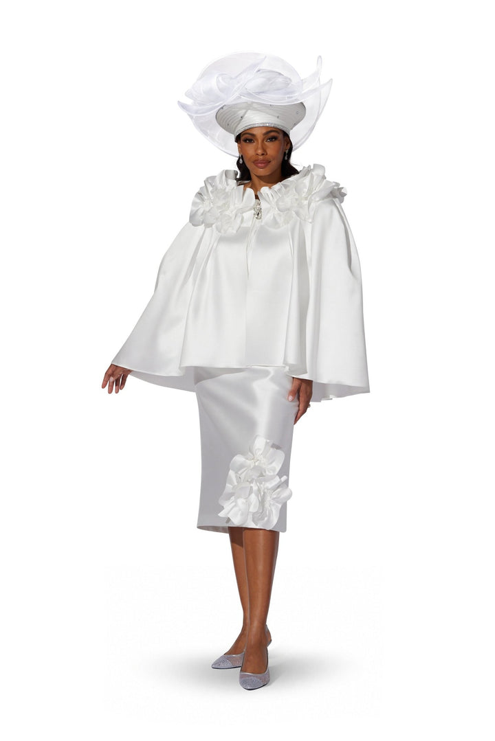 Ruffled Rosettes Cape Suit by EY Boutique