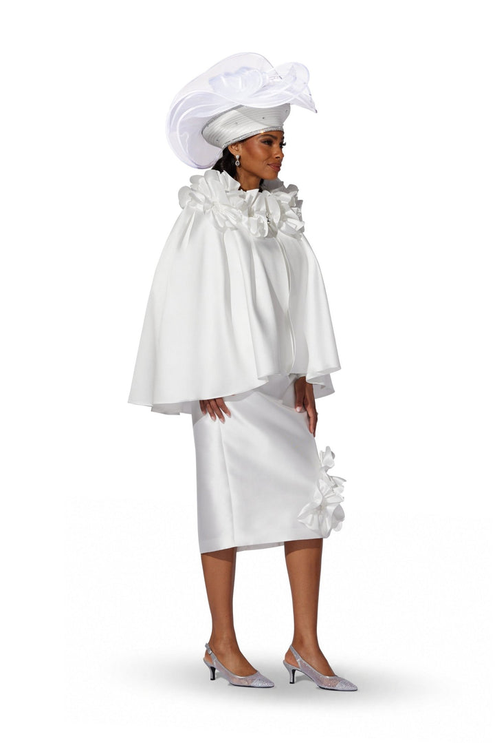 Ruffled Rosettes Cape Suit by EY Boutique