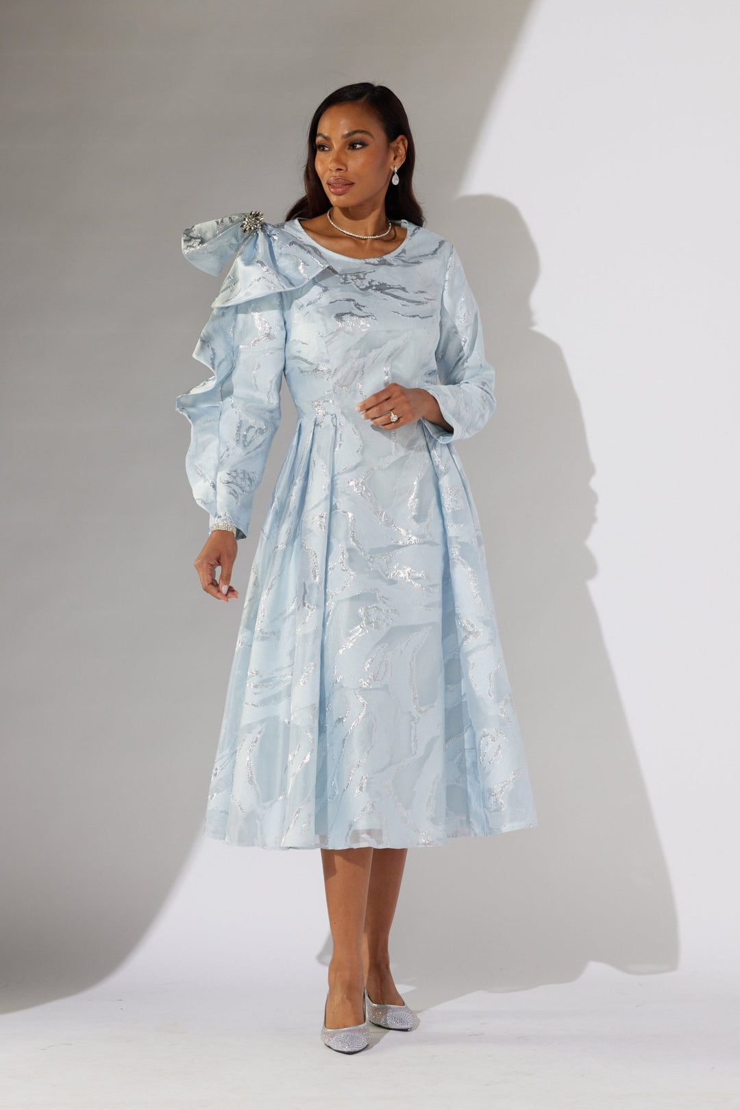 Metallic Brocade Midi Dress by EY Boutique - Especially Yours