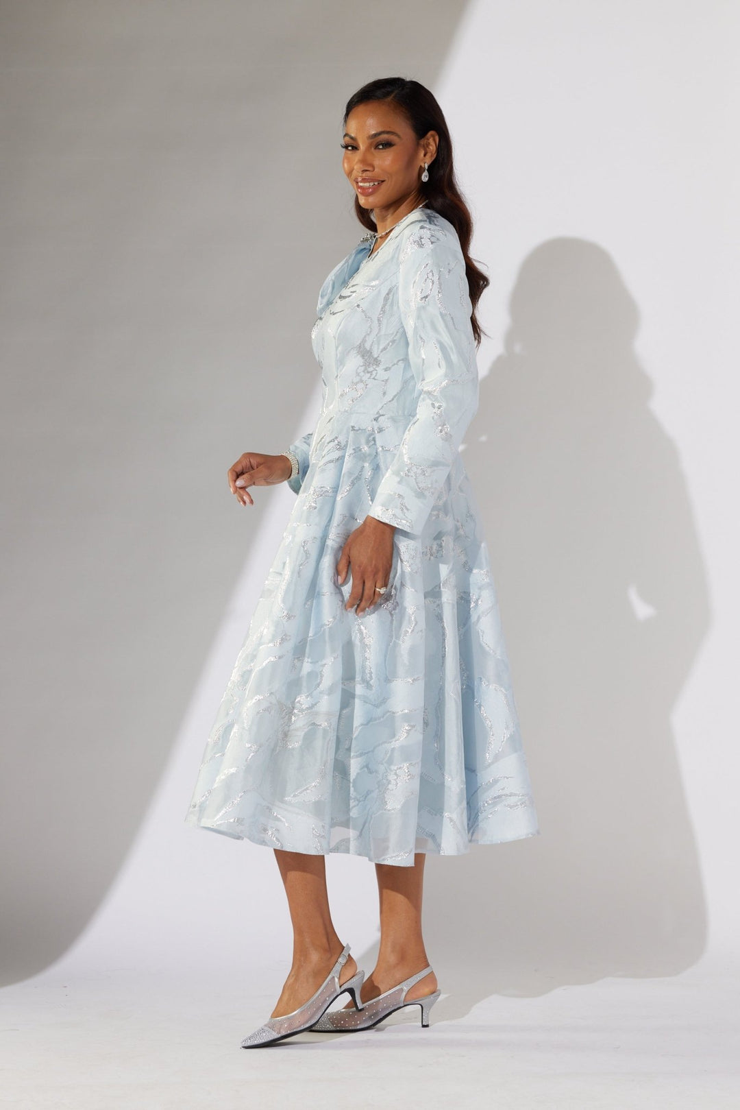 Metallic Brocade Midi Dress by EY Boutique - Especially Yours