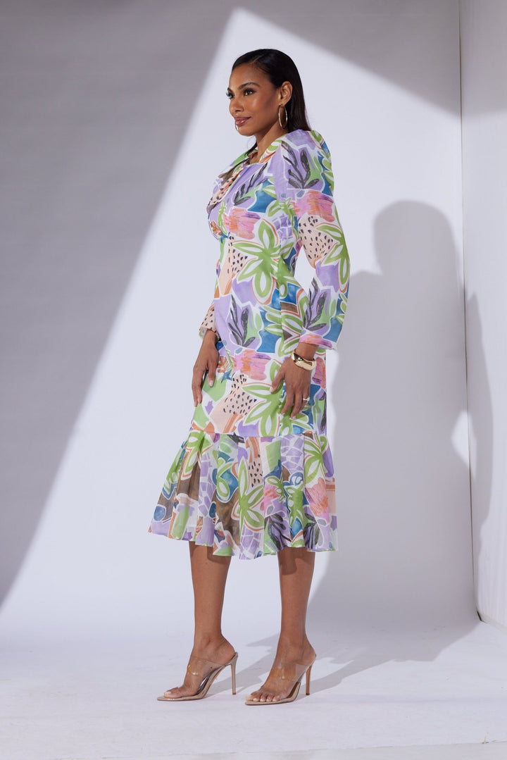 Tropical Flounce Midi Dress by EY Boutique - Especially Yours