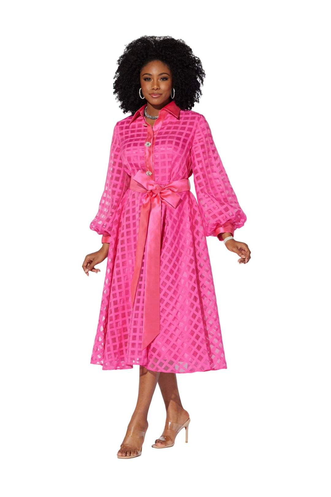 Sheer Lattice Midi Shirtdress by EY Boutique - Especially Yours