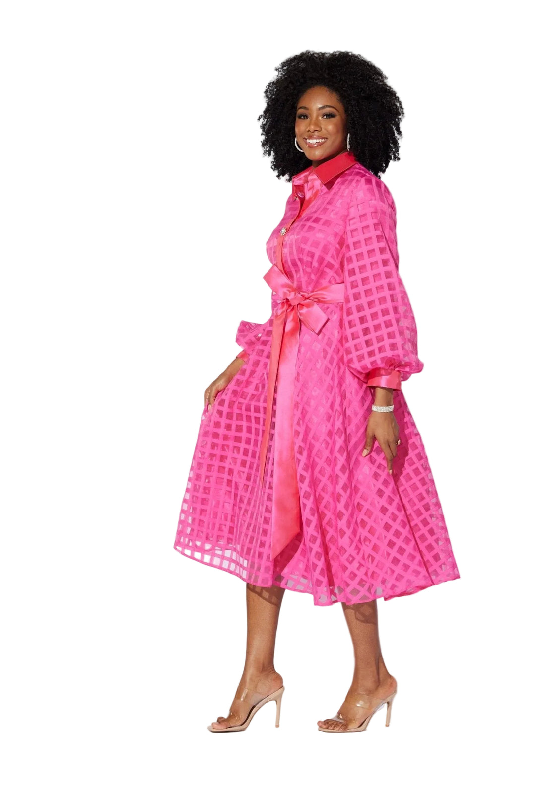 pink polka dot shirt dress Polka Dot Shirt Dress (Pink)