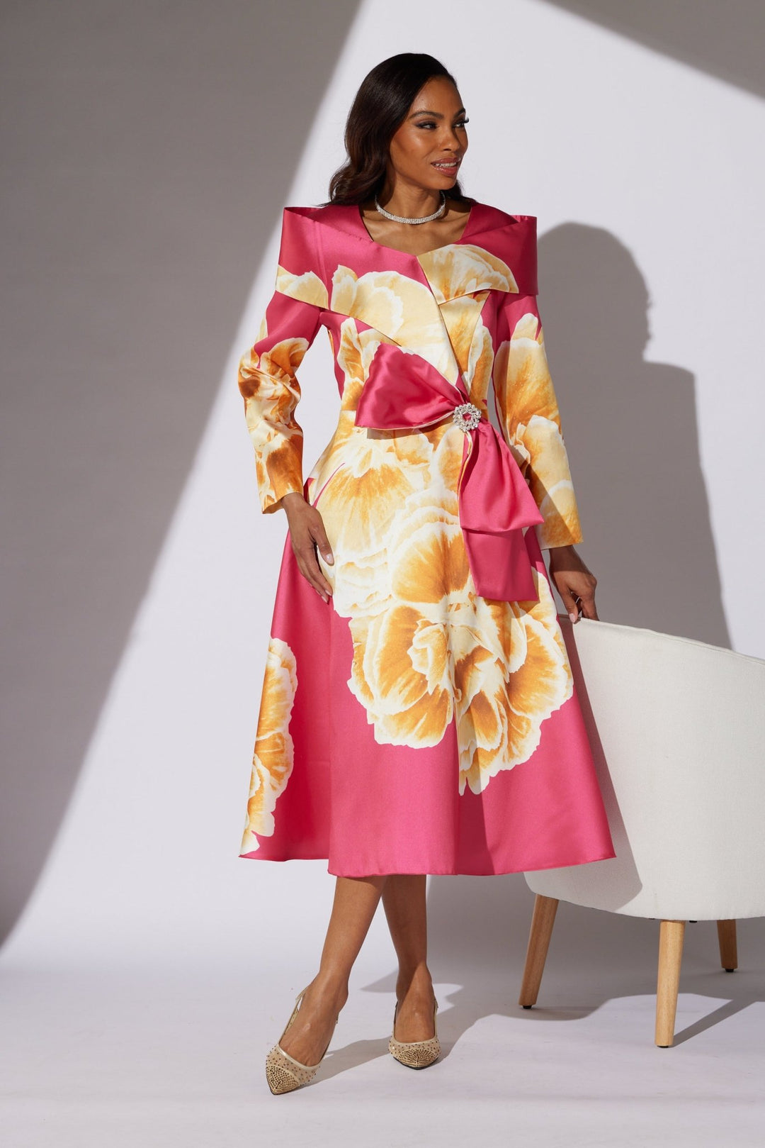 Floral Portrait Collar Midi Dress by EY Boutique - Especially Yours