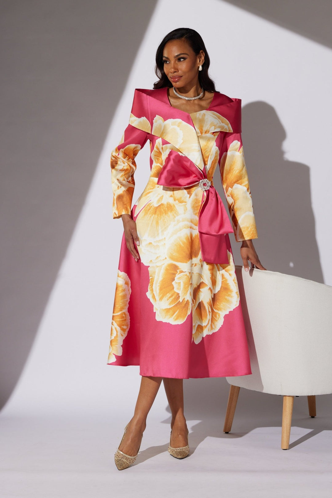 Floral Portrait Collar Midi Dress by EY Boutique - Especially Yours