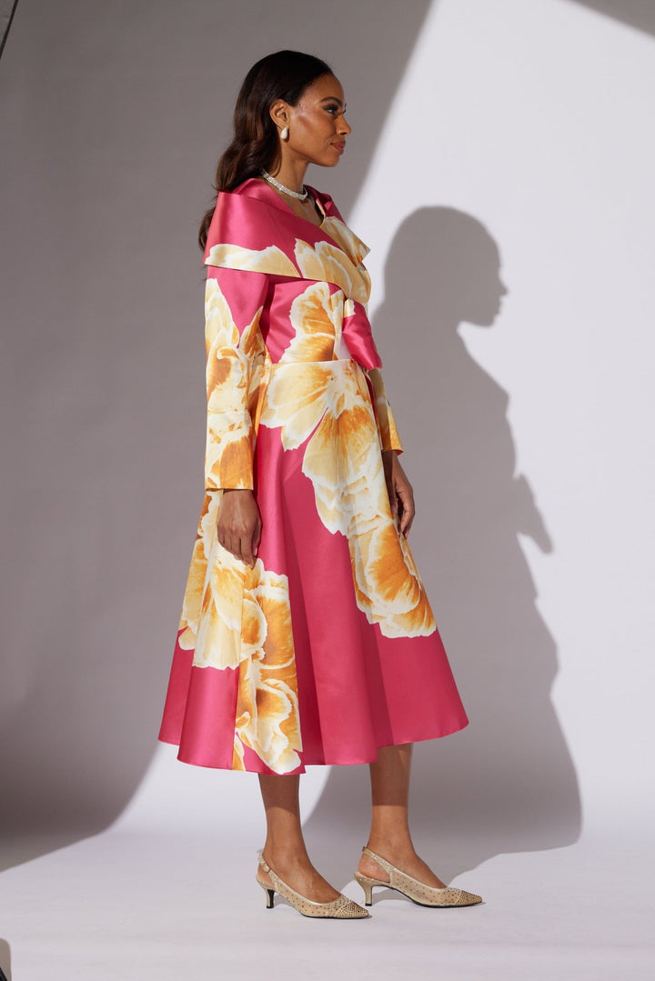 Floral Portrait Collar Midi Dress by EY Boutique - Especially Yours