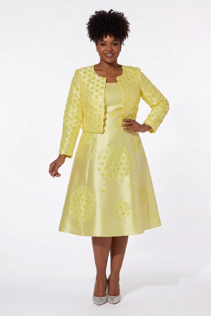 Sequin Daises Jacket Dress by EY Boutique