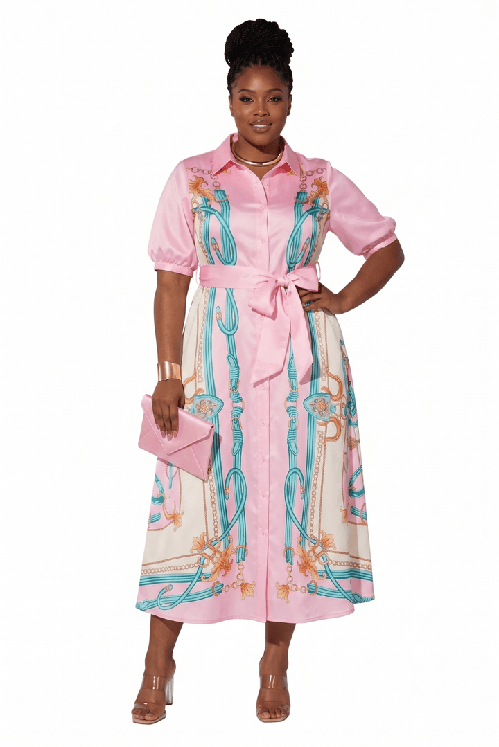 Scarf-Print Maxi Shirtdress by EY Boutique - Especially Yours