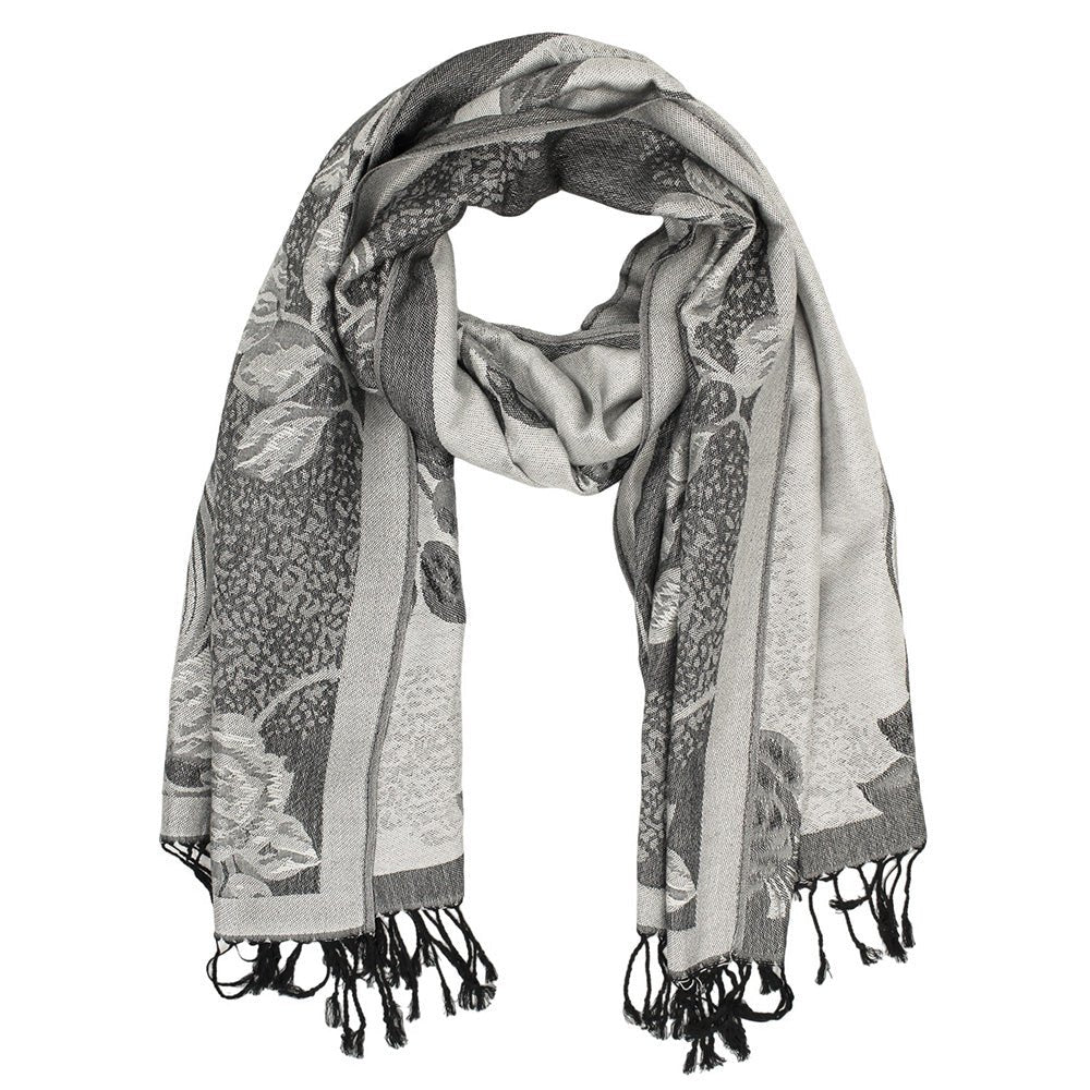 Rose Floral Pashmina Reversible Scarf Shawl - Especially Yours