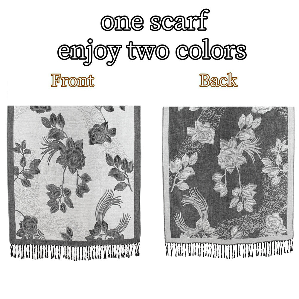 Rose Floral Pashmina Reversible Scarf Shawl - Especially Yours