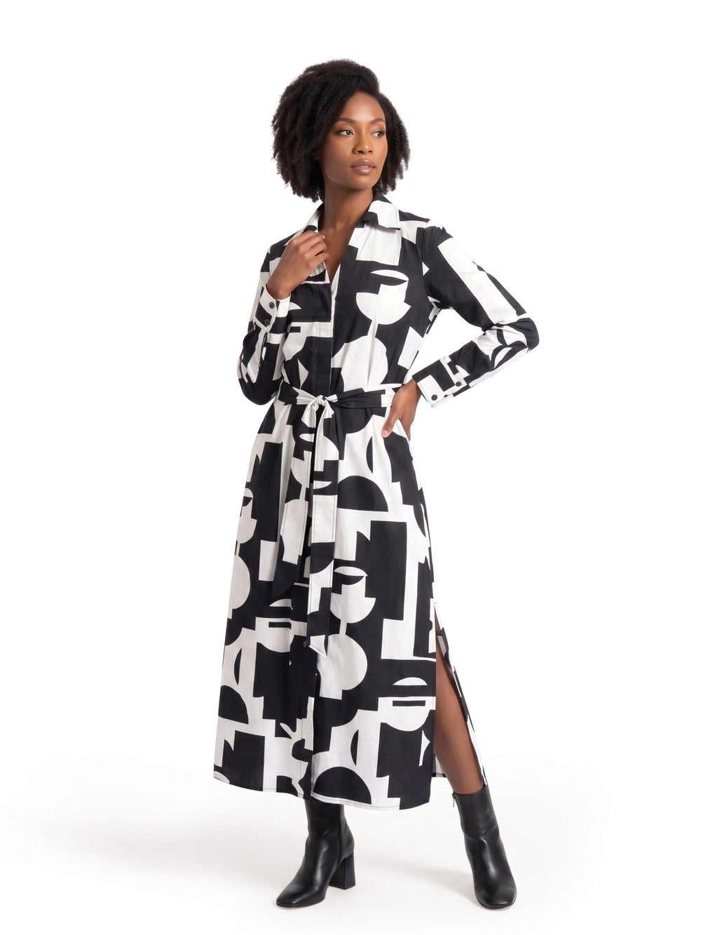 Bold Geo Print Maxi Shirtdress by Studio EY - Especially Yours