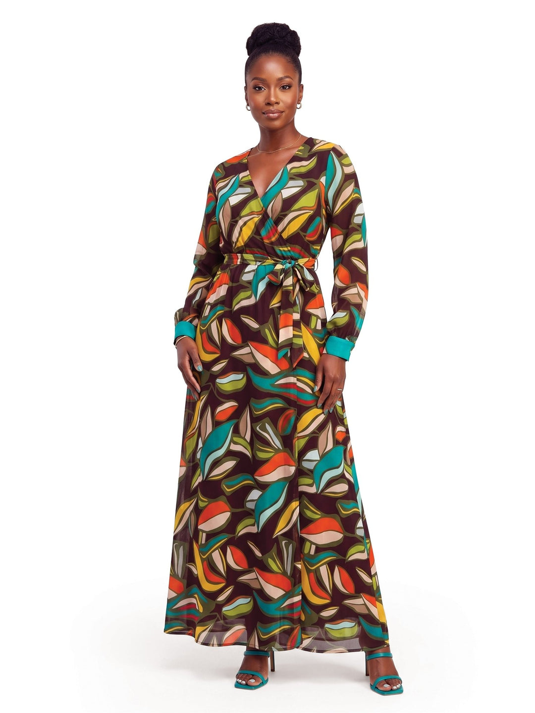 Leaf Faux Wrap Maxi Dress by Studio EY - Especially Yours