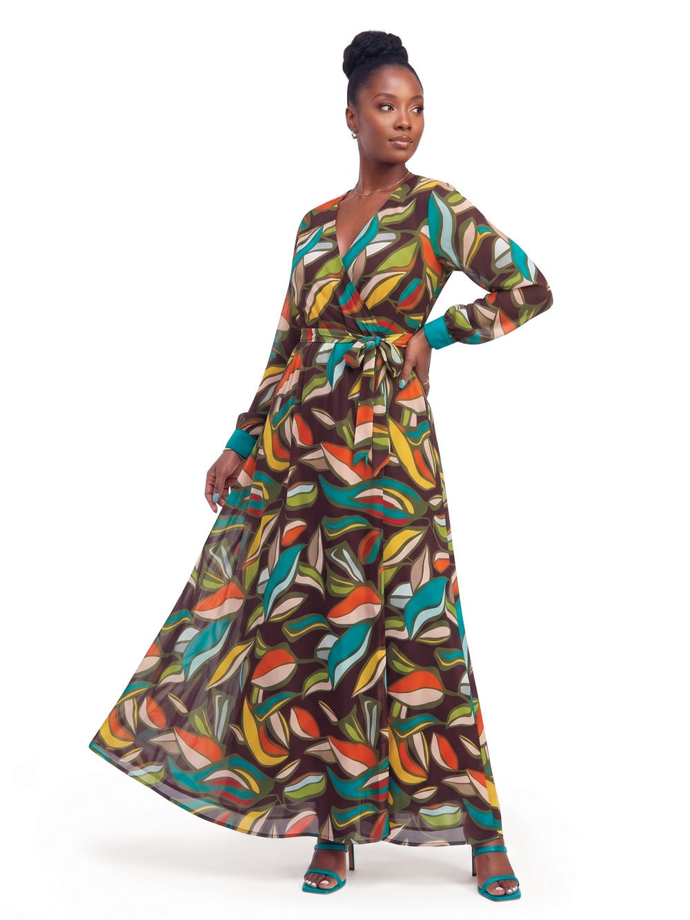 Leaf Faux Wrap Maxi Dress by Studio EY - Especially Yours