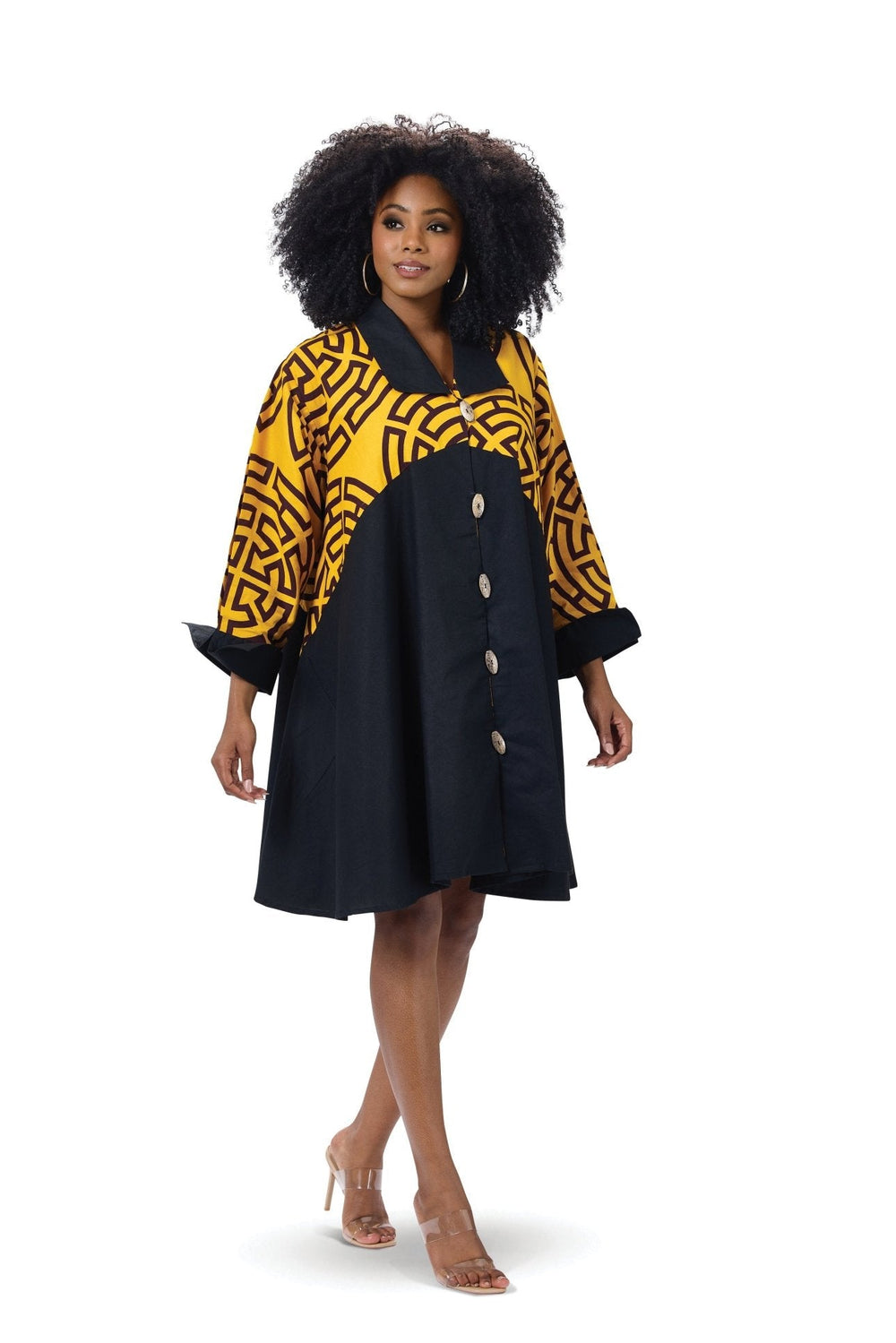 Labrynth Button-Front Midi Dress by Studio EY - Especially Yours