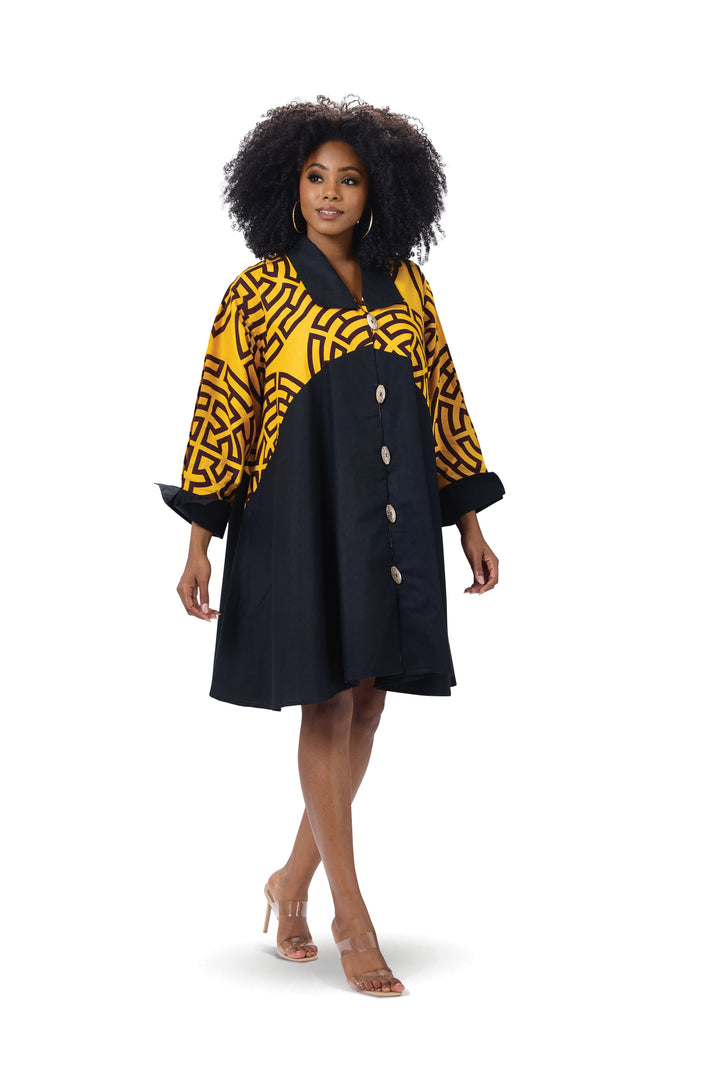 Labrynth Button-Front Midi Dress – Studio EY